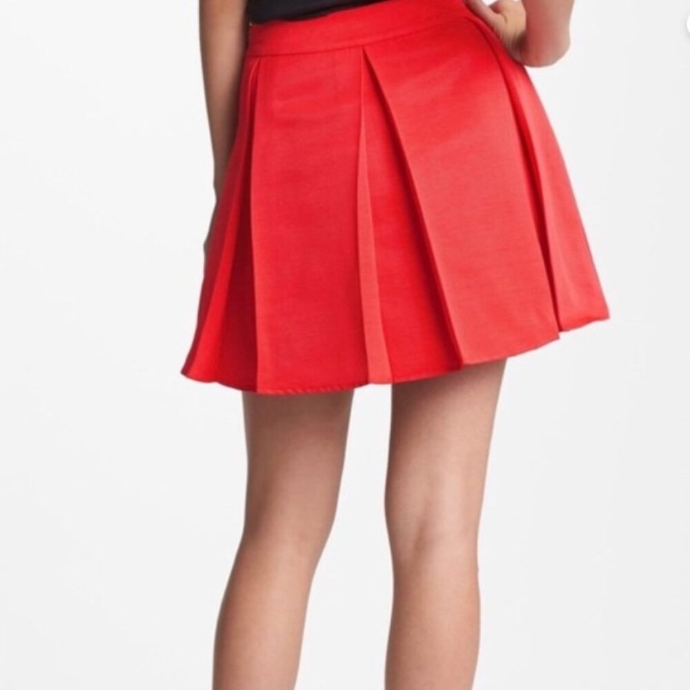 Red Pleated Mini‎ Skirt Size M